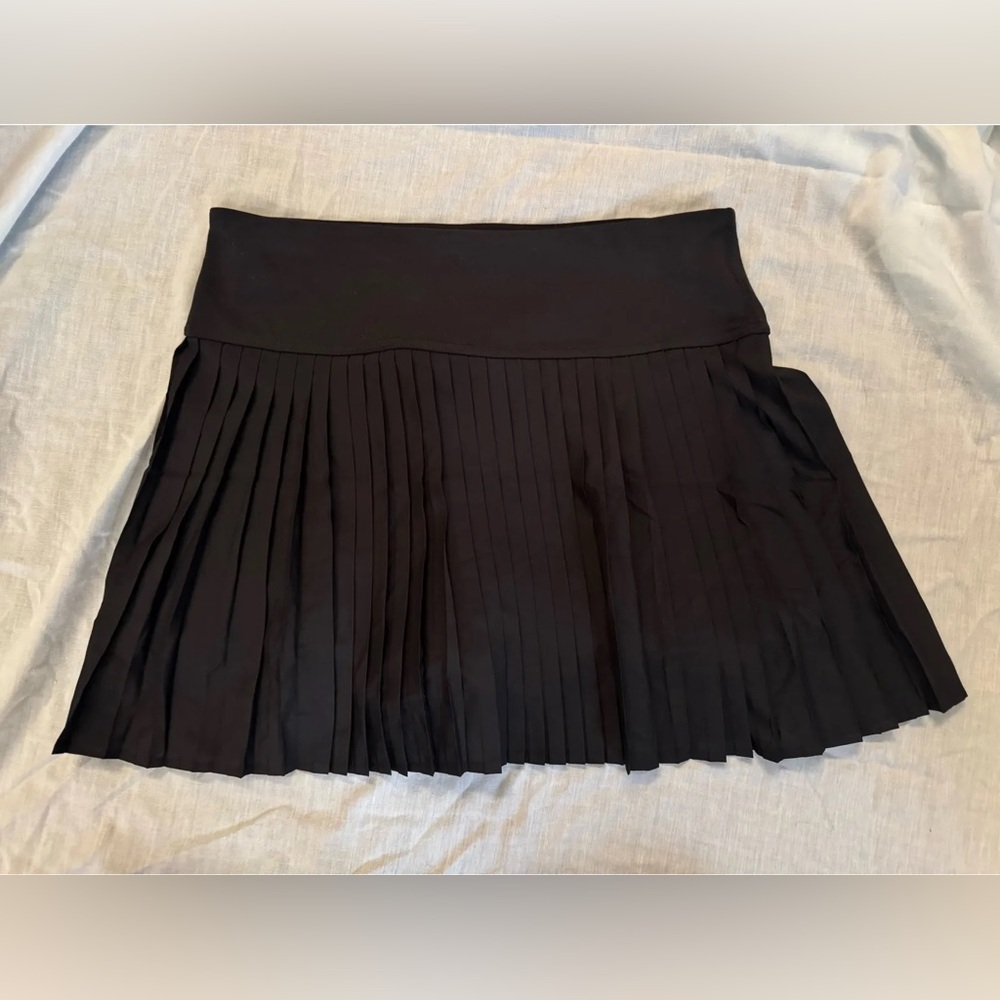 Fabletics Black Pleated Skater Skirt